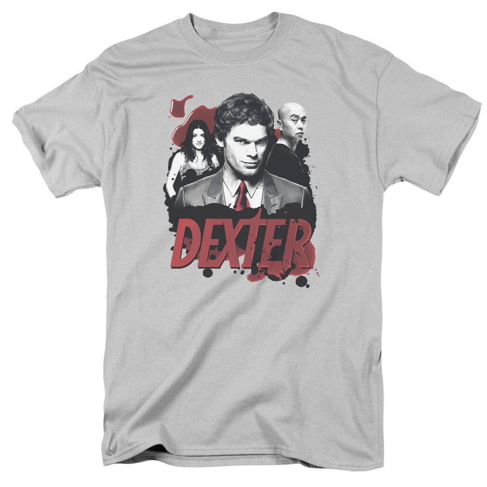 Dexter Bloody Trio Mens T Shirt Silver Officially Licensed