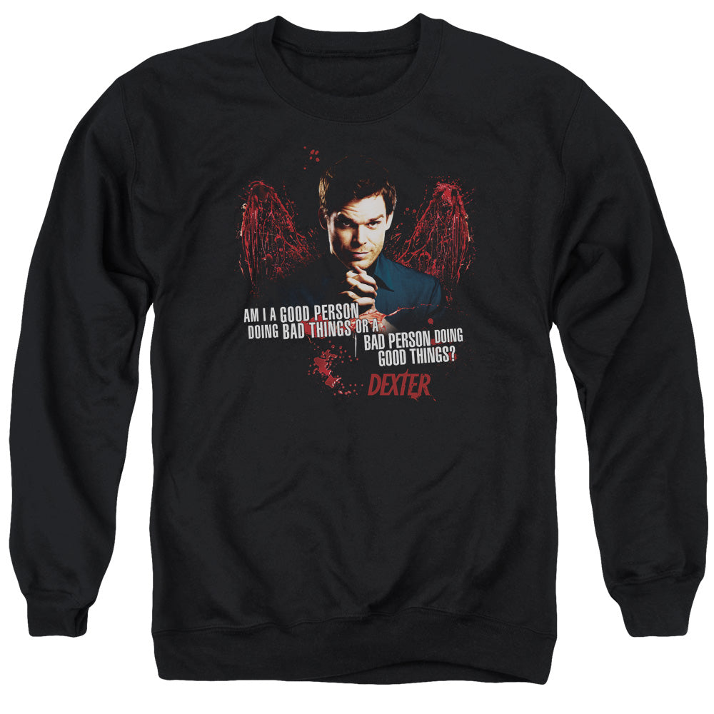 Dexter Good Bad Mens Crewneck Sweatshirt Black