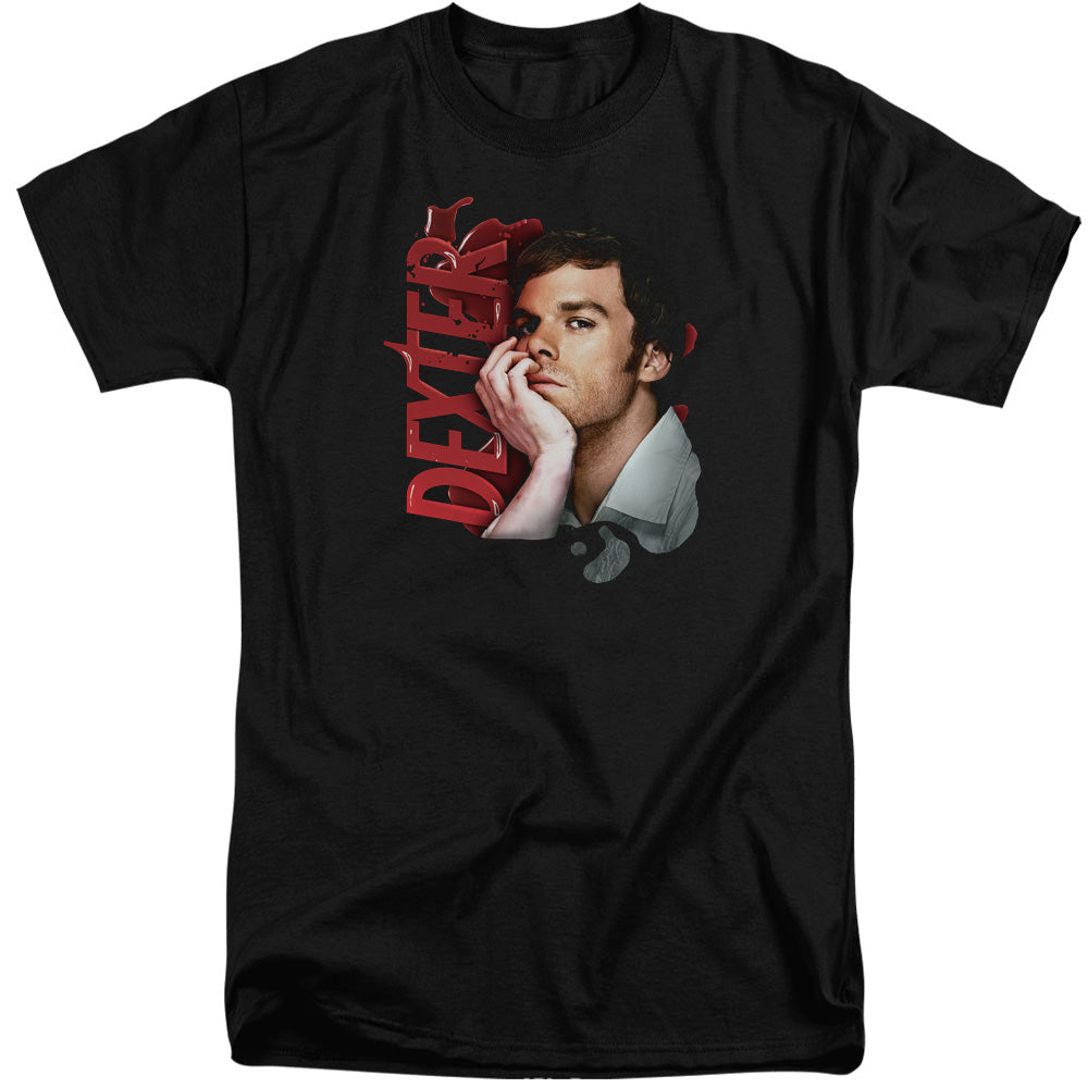 Dexter Layered Mens Tall T Shirt Black Officially Licensed