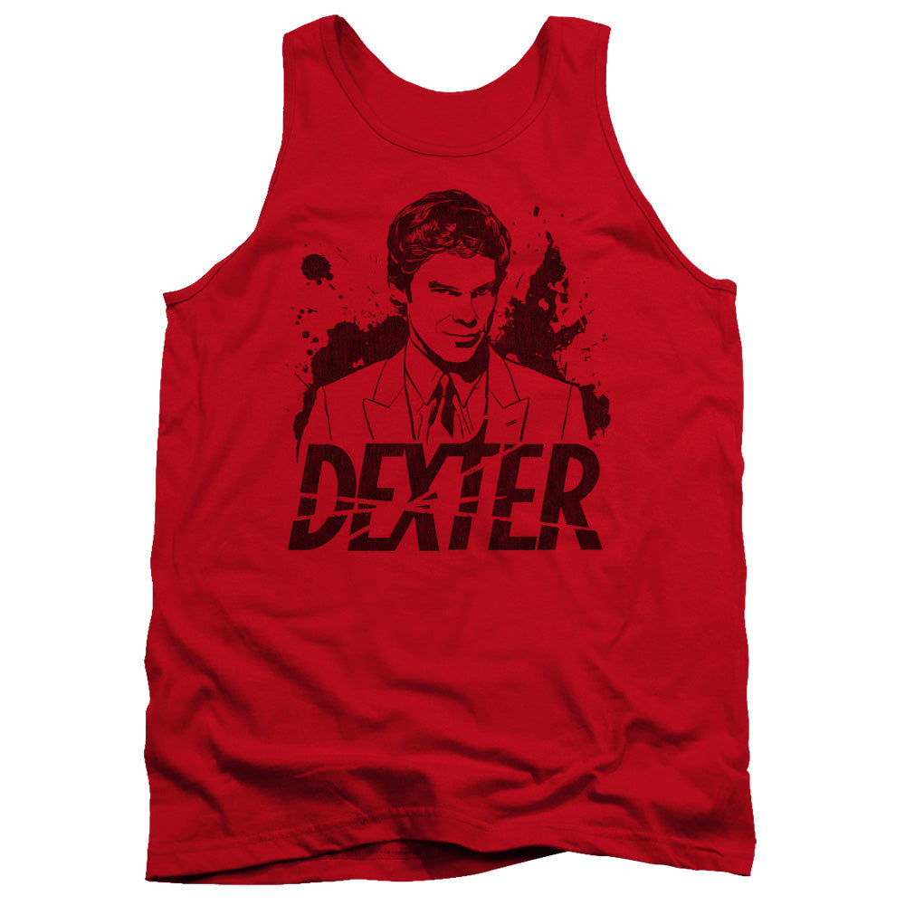 Dexter Splatter Dex Mens Tank Top Shirt Red Officially Licensed