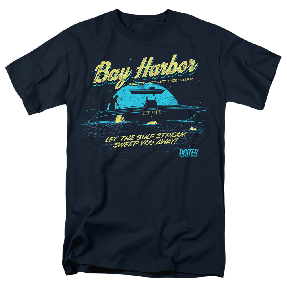 Dexter Moonlight Fishing Mens T Shirt Navy Officially Licensed