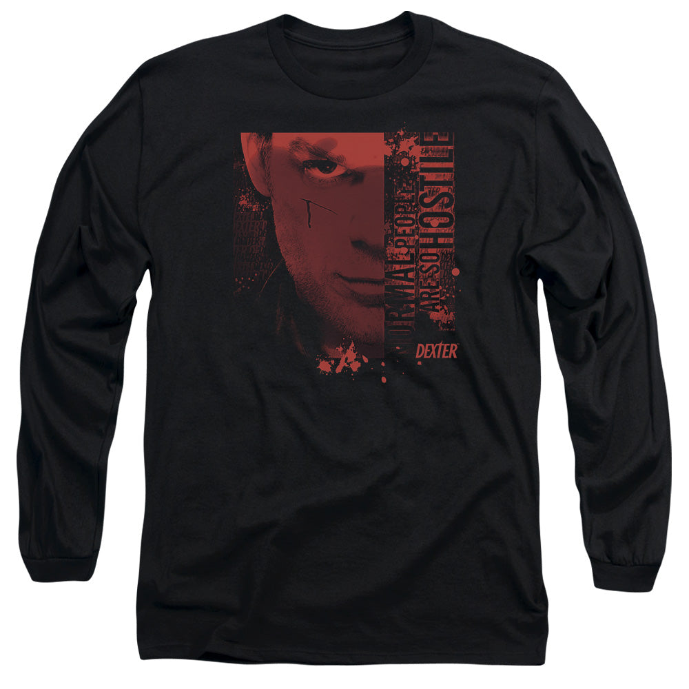 Dexter Normal Mens Long Sleeve Shirt Black Officially Licensed
