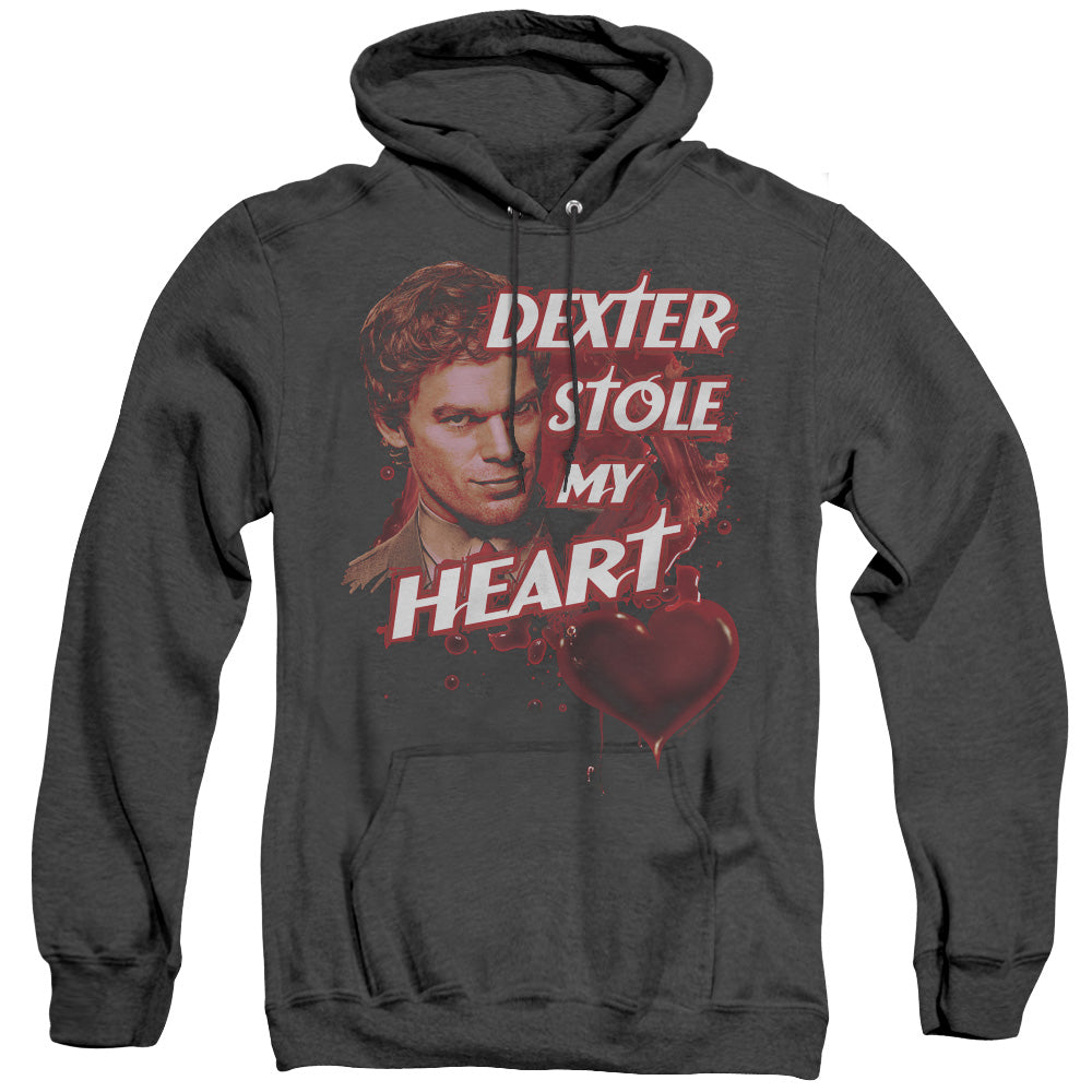 Dexter Bloody Heart Heather Mens Hoodie Black Officially Licensed