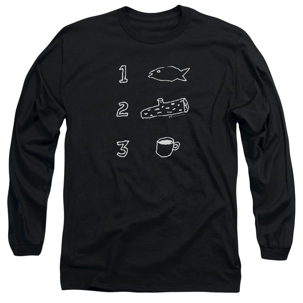 Twin Peaks Coffee Log Fish Mens Long Sleeve Shirt Black Officially Licensed