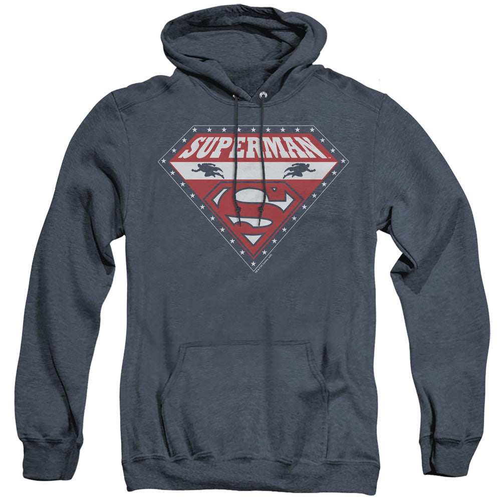 Superman Superman For President Mens Heather Hoodie Navy Officially Licensed