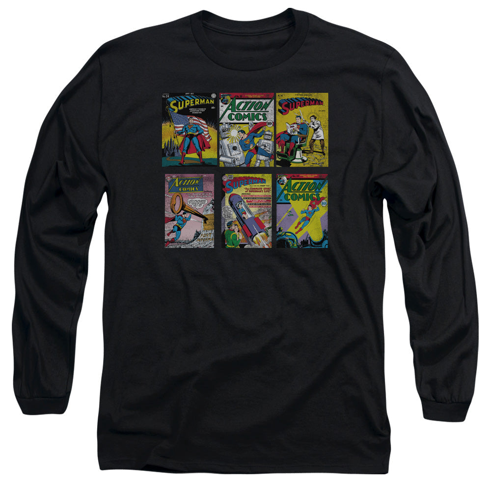 Superman Sm Covers Mens Long Sleeve Shirt Black Officially Licensed