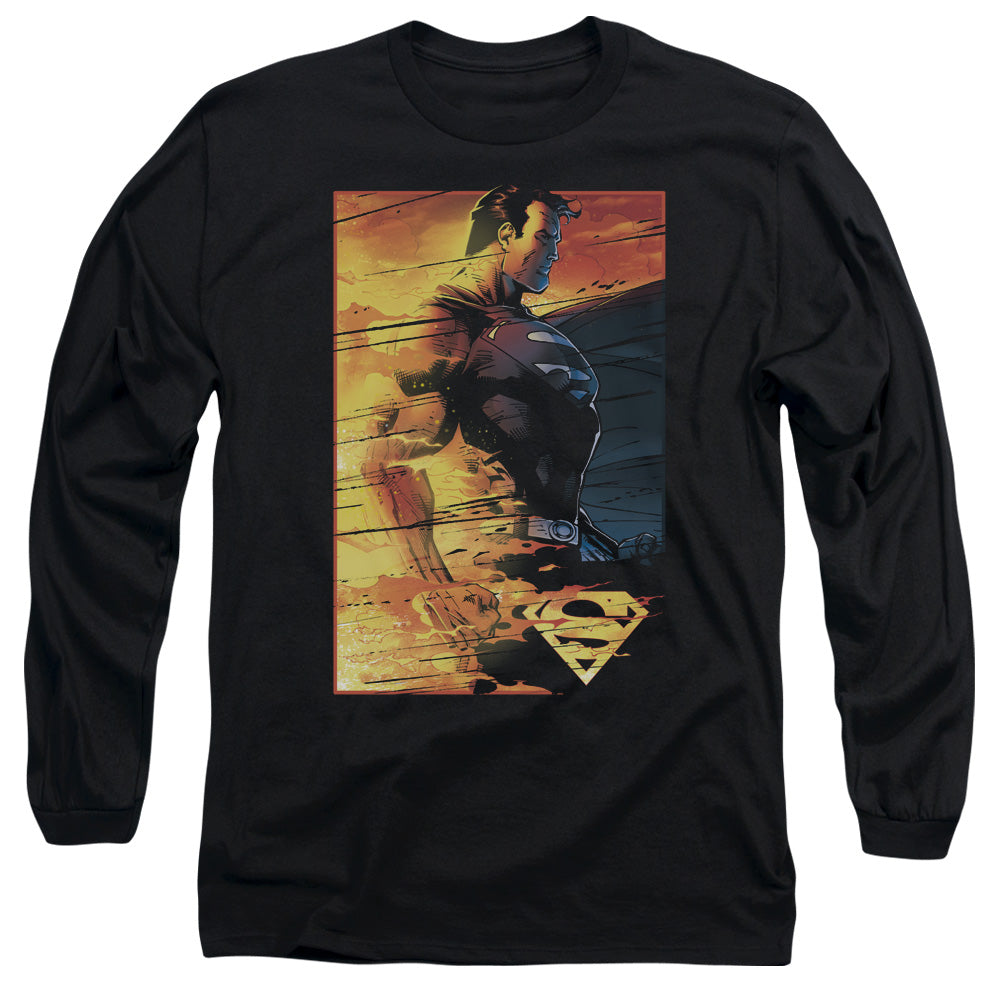 Superman Fireproof Mens Long Sleeve Shirt Black Officially Licensed