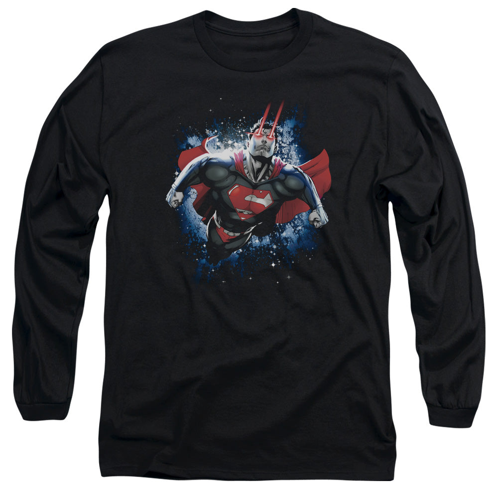 Superman Stardust Mens Long Sleeve Shirt Black Officially Licensed