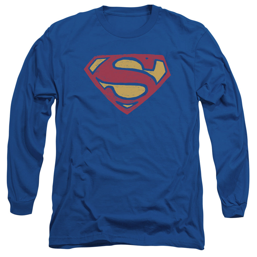 Superman Super Rough Mens Long Sleeve Shirt Royal Officially Licensed