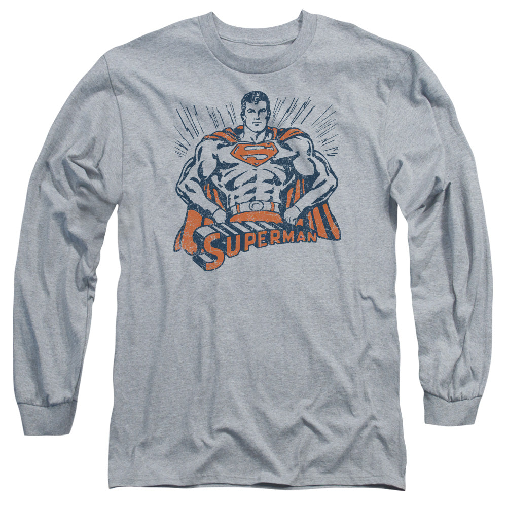 Superman Vintage Stance Mens Long Sleeve Shirt Athletic Heather Officially Licensed