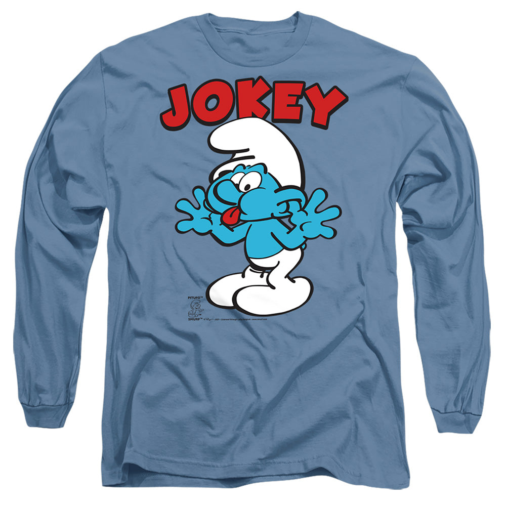Smurfs Jokey Mens Long Sleeve Shirt Carolina Blue Officially Licensed
