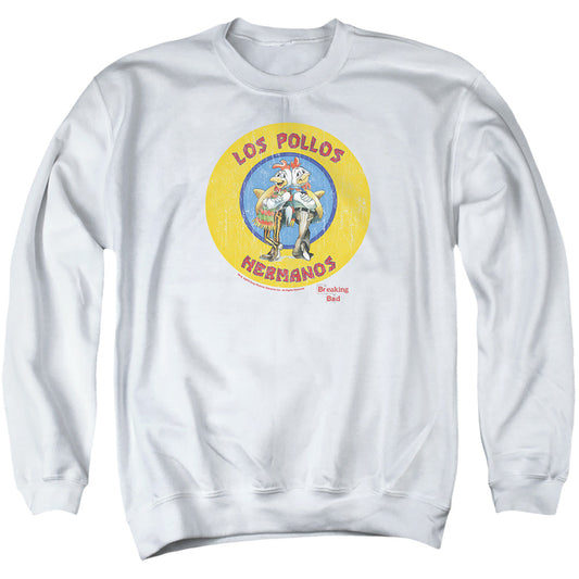 Breaking Bad Los Pollos Hermanos Mens Crewneck Sweatshirt White Officially Licensed