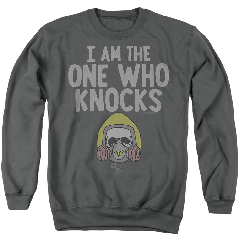 Breaking Bad I Am The One Who Knocks Mens Crewneck Sweatshirt Charcoal Officially Licensed