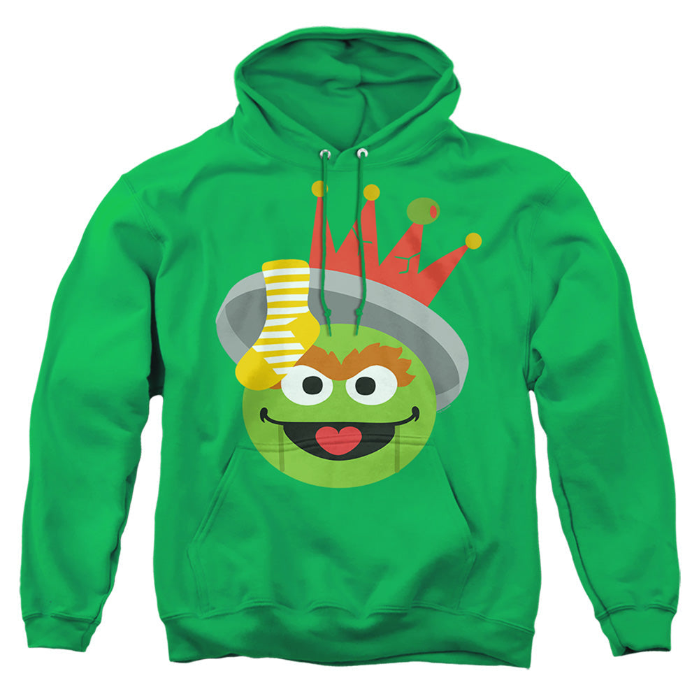 Sesame Street Christmas Nutcracker Oscar The Grouch Mens Hoodie Kelly Green Officially Licensed