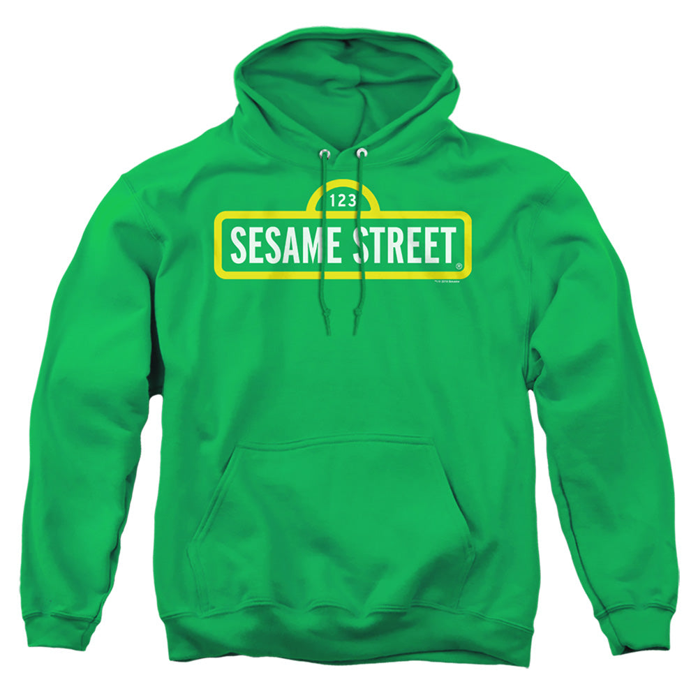 Sesame Street Logo Mens Hoodie Kelly Green Officially Licensed