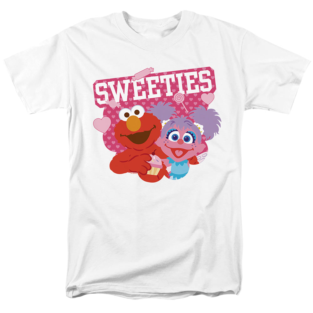 Sesame Street Valentines Day Sweeties Elmo And Abby Mens T Shirt White Officially Licensed
