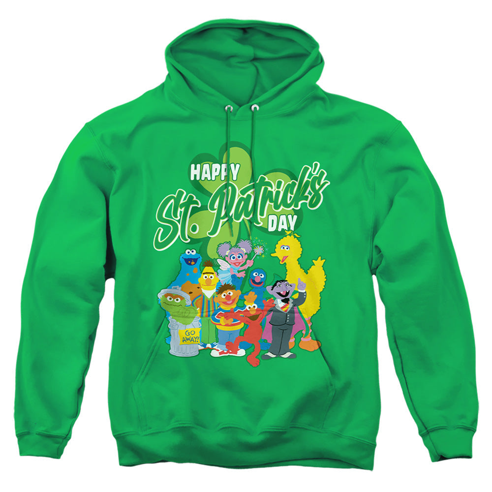 Sesame Street St. Patrick'S Day Big Bird Elmo Cookie Monster Mens Hoodie Kelly Green Officially Licensed