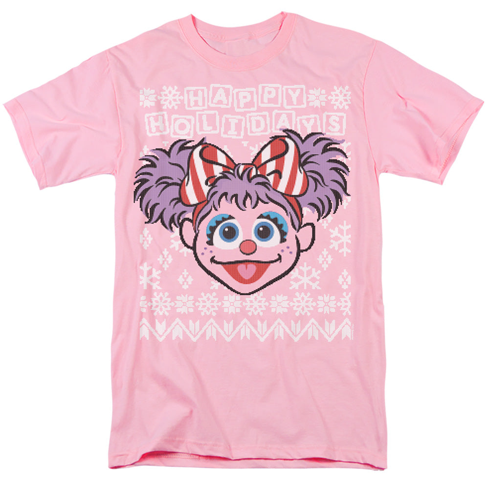 Sesame Street Abby Cadabby Ugly Christmas Mens T Shirt Pink Officially Licensed