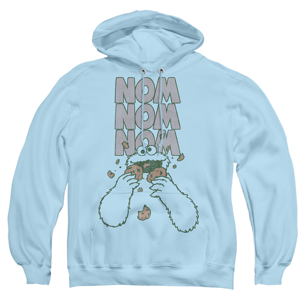 Sesame Street Nom Nom Mens Hoodie Light Blue Officially Licensed