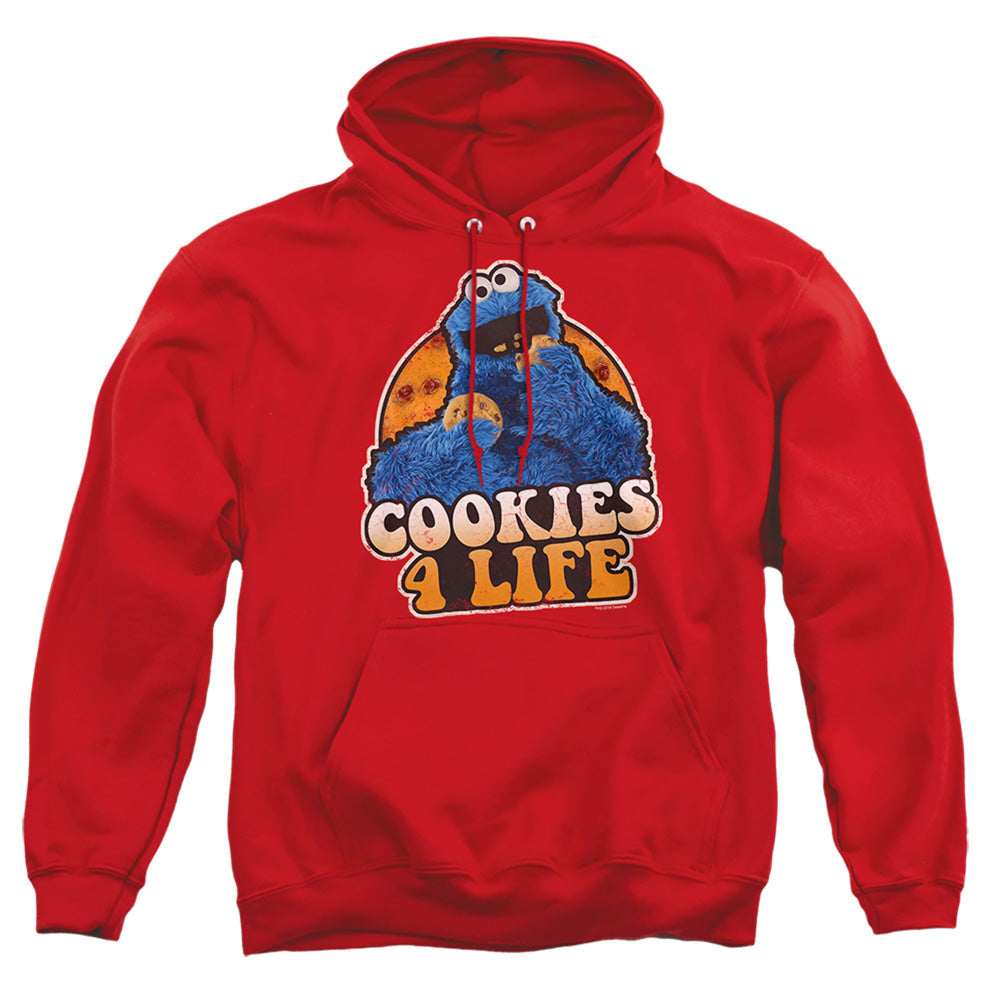 Sesame Street Cookies 4 Life Mens Hoodie Red Officially Licensed