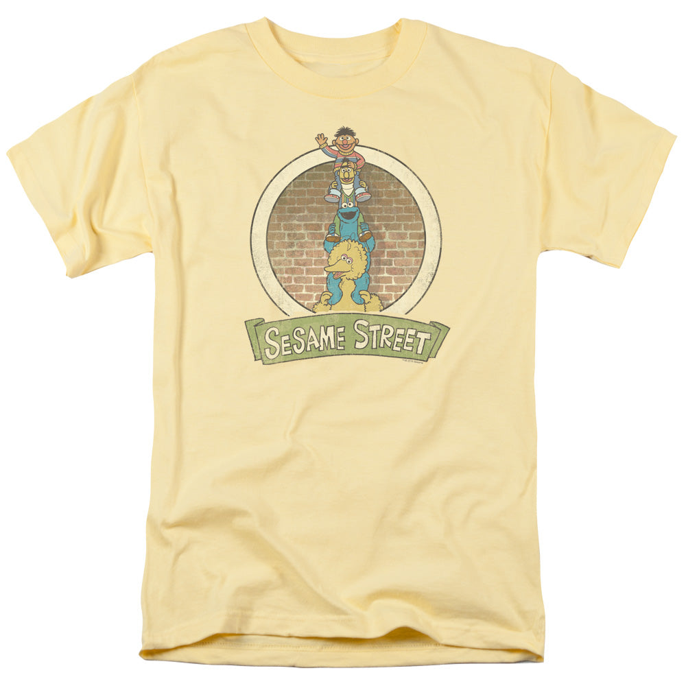 Sesame Street Stacked Group Mens T Shirt Banana Officially Licensed