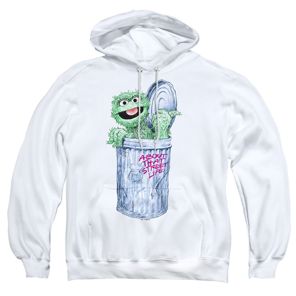 Sesame Street About That Street Life Mens Hoodie White Officially Licensed