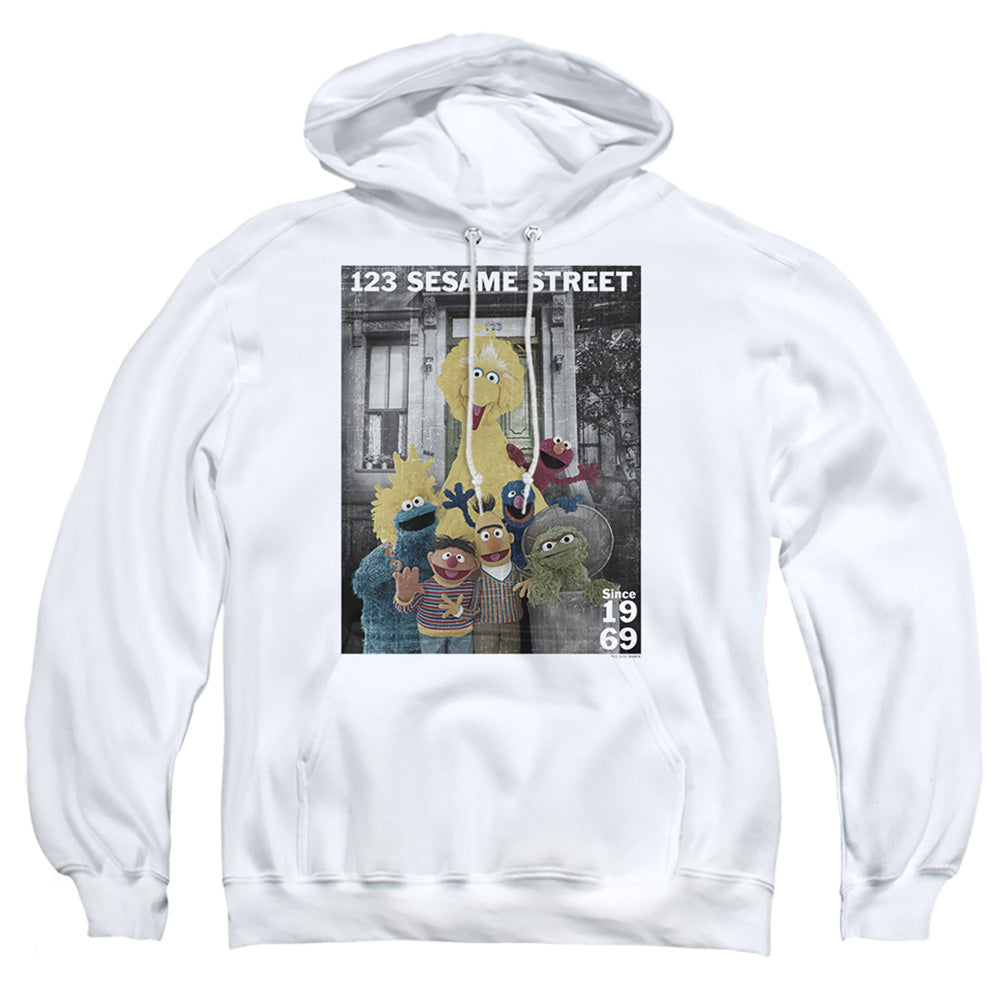 Sesame Street Best Address Mens Hoodie White Officially Licensed