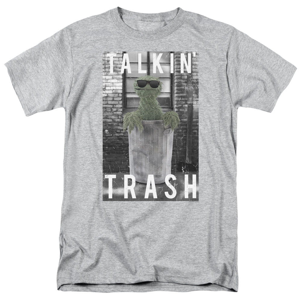 Sesame Street Talkin Trash Mens T Shirt Athletic Heather Officially Licensed