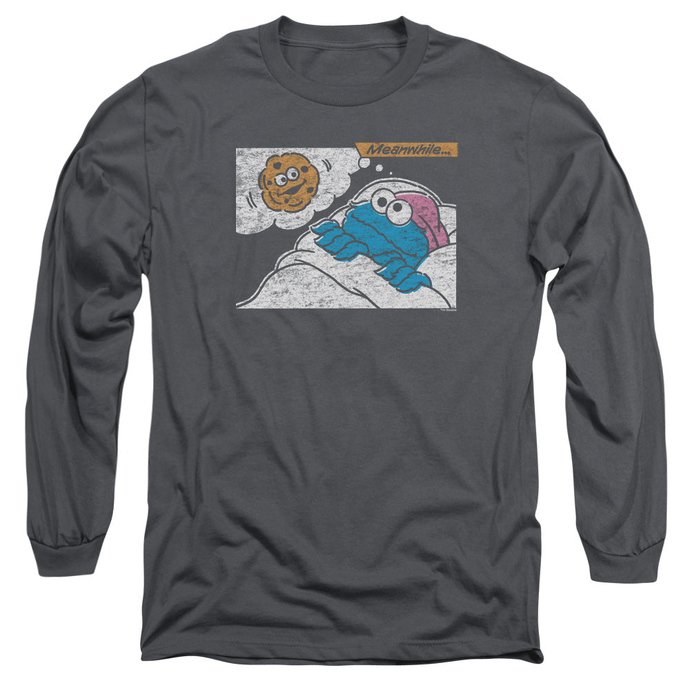 Sesame Street Meanwhile Mens Long Sleeve Shirt Charcoal Officially Licensed