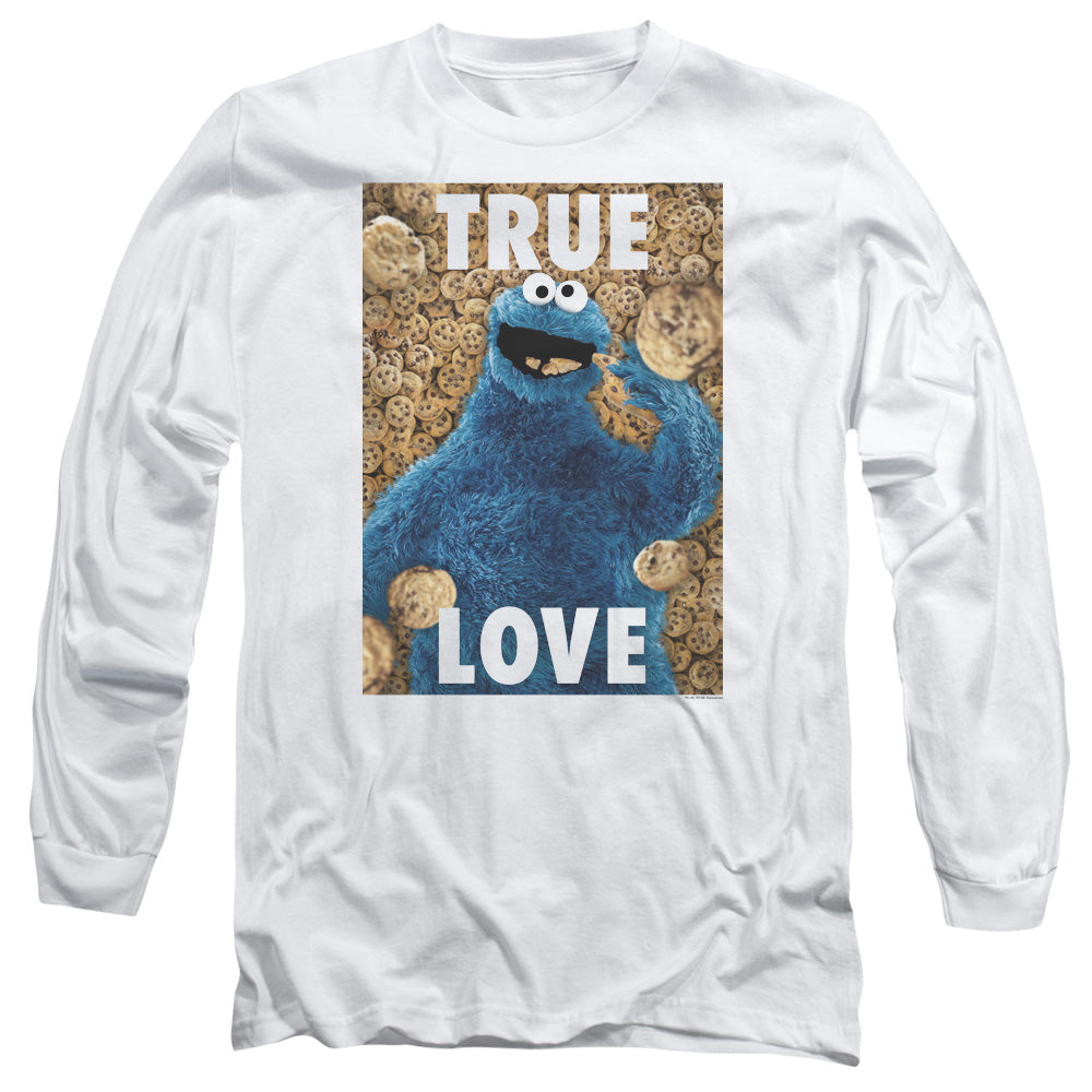 Sesame Street Beautiful Cookies Mens Long Sleeve Shirt White Officially Licensed