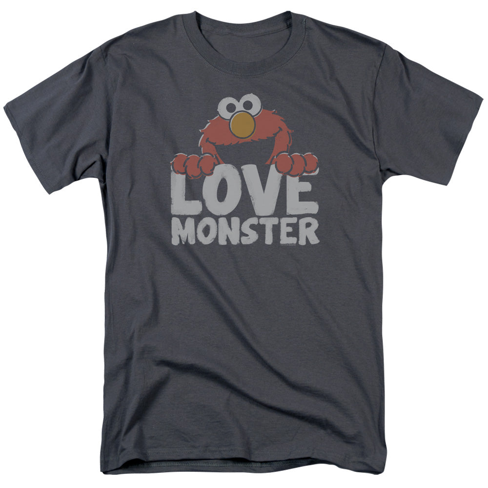Sesame Street Love Monster Mens T Shirt Charcoal Officially Licensed