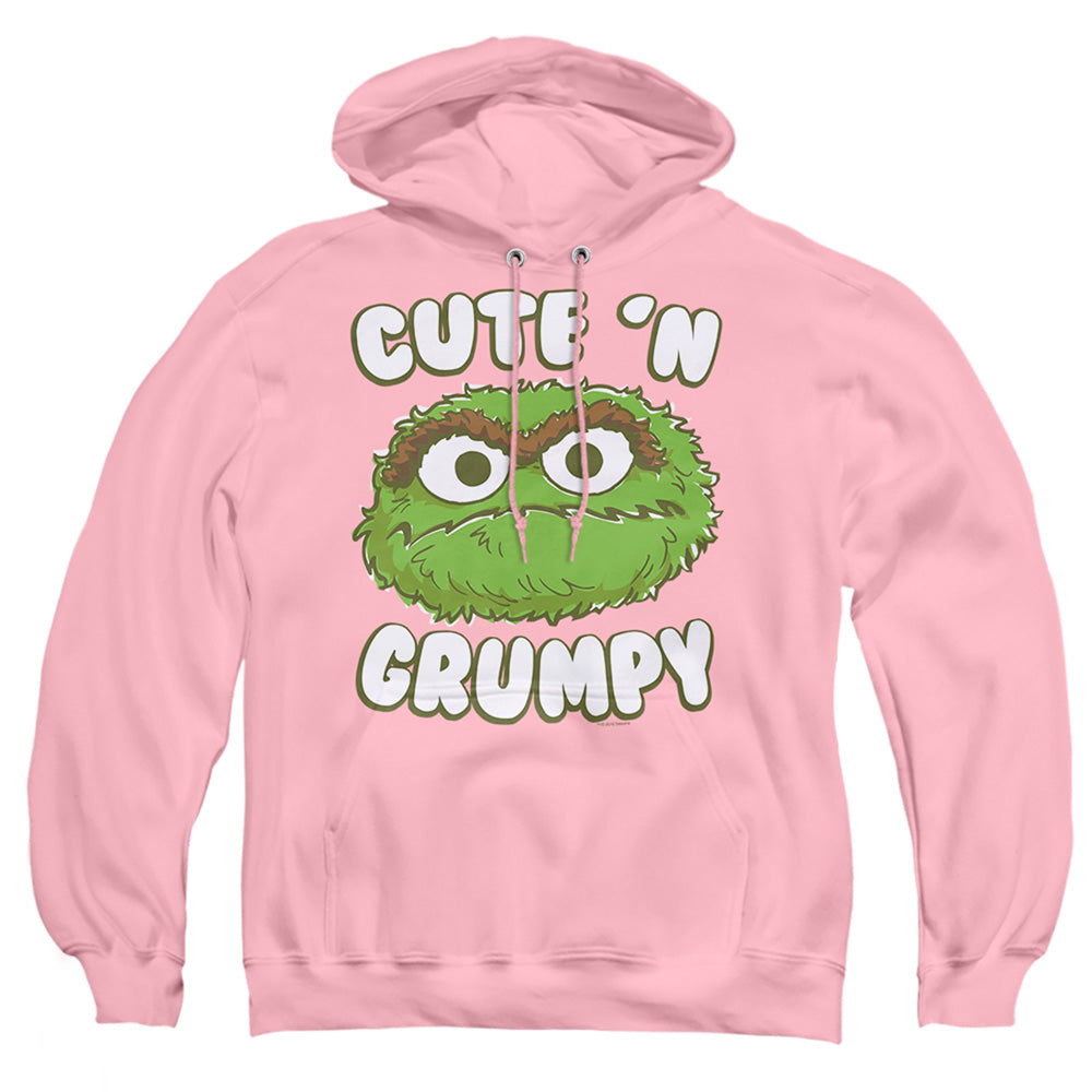 Sesame Street Cute N Grumpy Mens Hoodie Pink Officially Licensed