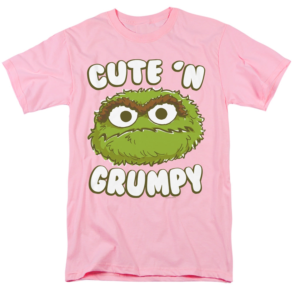 Sesame Street Cute N Grumpy Mens T Shirt Pink Officially Licensed