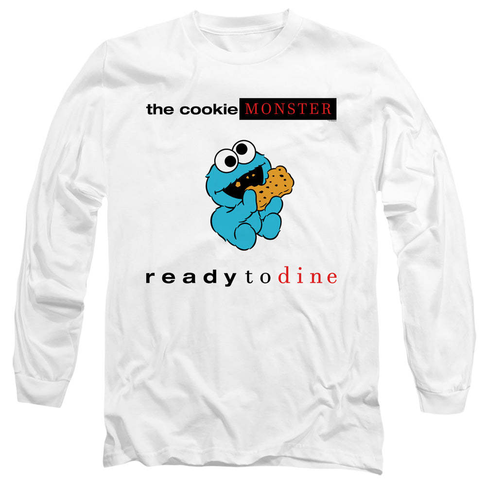 Sesame Street Ready To Dine Mens Long Sleeve Shirt White Officially Licensed