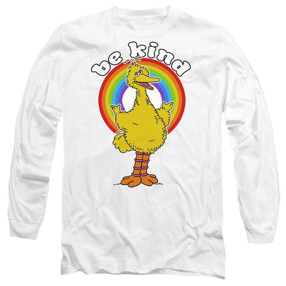 Sesame Street Be Kind Mens Long Sleeve Shirt White Officially Licensed