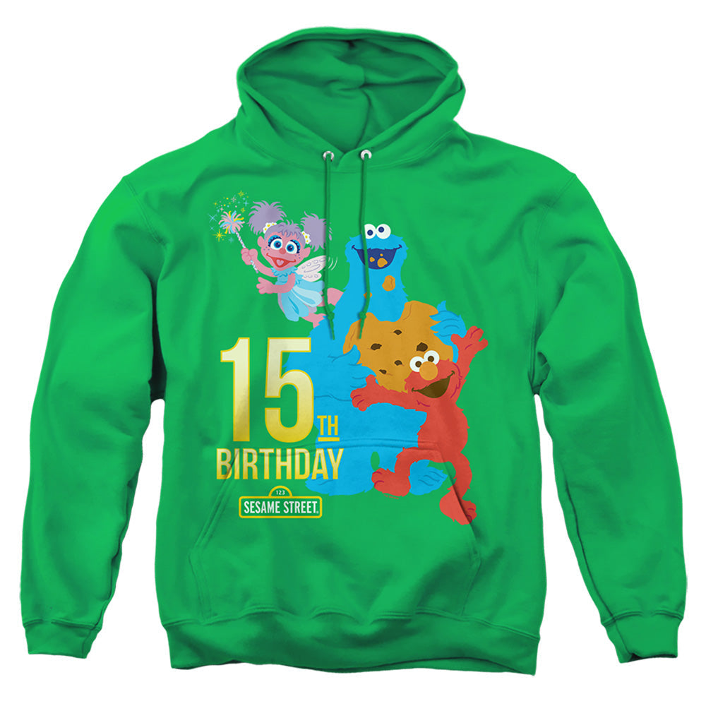 Sesame Street 15Th Birthday Mens Hoodie Kelly Green Officially Licensed