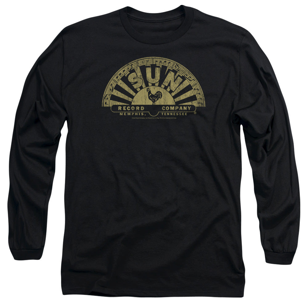 Sun Tattered Logo Mens Long Sleeve Shirt Black Officially Licensed