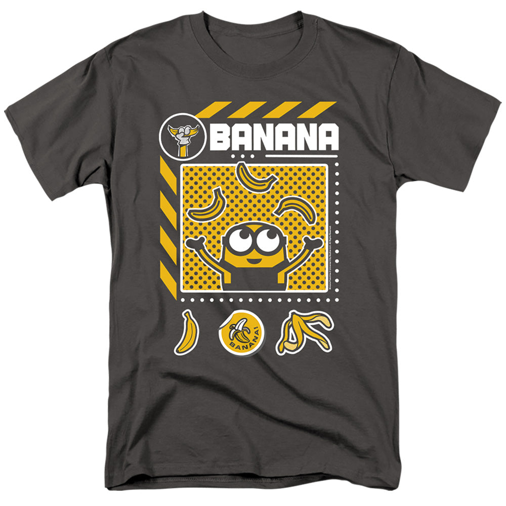 Minions Banana Icons Mens T Shirt Charcoal