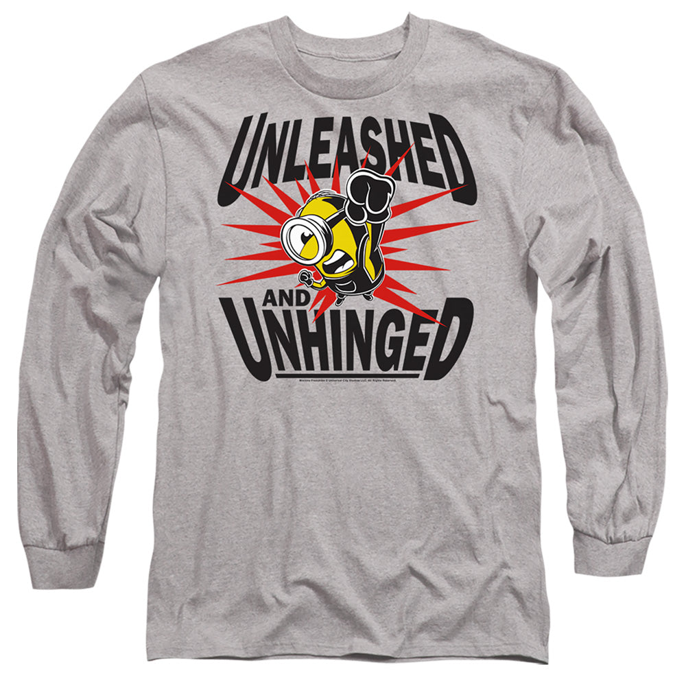 Minions Unleashed And Unhinged Mens Long Sleeve Shirt Athletic Heather