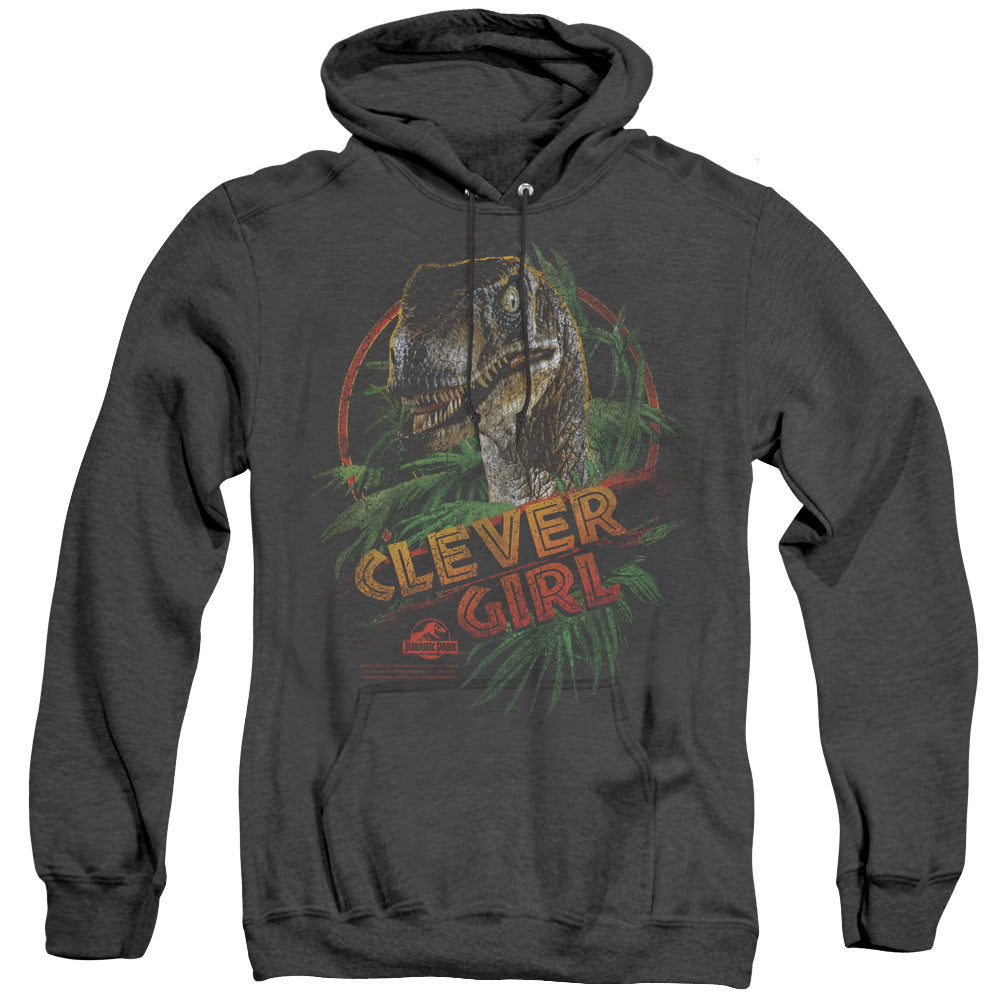 Jurassic Park Clever Girl Mens Heather Hoodie Black Officially Licensed