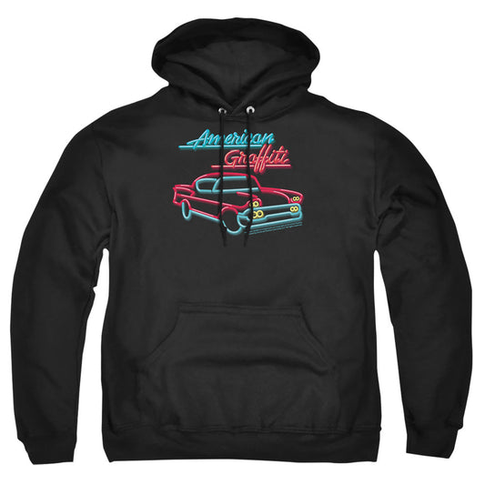 American Grafitti Neon Mens Hoodie Black Black Officially Licensed