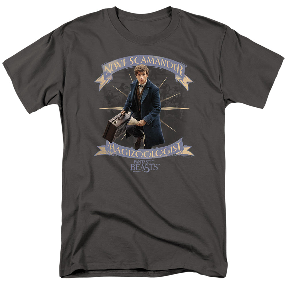 Fantastic Beasts Newt Scamander Mens T Shirt Charcoal Officially Licensed