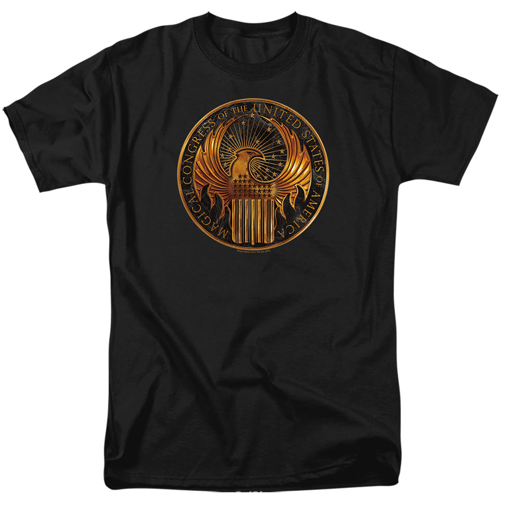 Fantastic Beasts Magical Congress Crest Mens T Shirt Black Officially Licensed