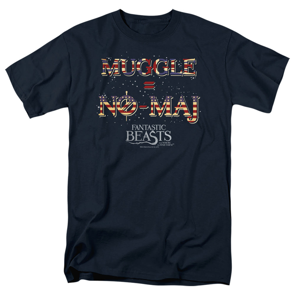 Fantastic Beasts Uk Us No Maj Mens T Shirt Navy Officially Licensed