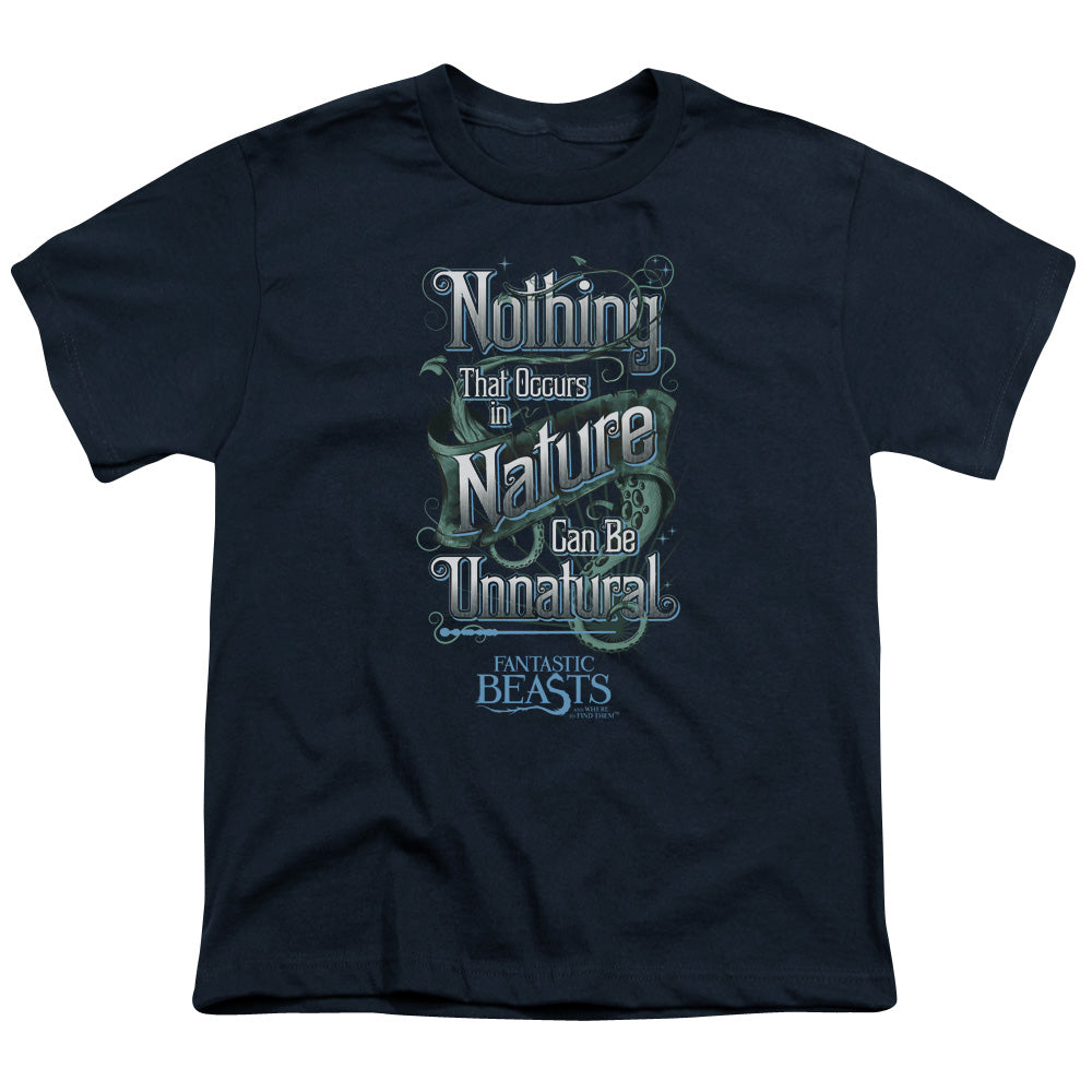 Fantastic Beasts Unnatural Kids Youth T Shirt Navy Blue Officially Licensed