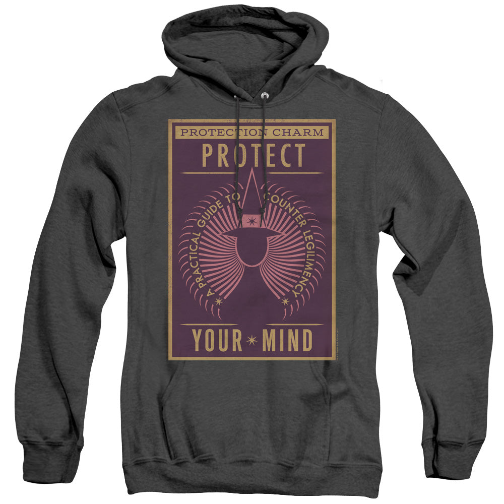 Fantastic Beasts Protect Your Mind Heather Mens Hoodie Black Officially Licensed