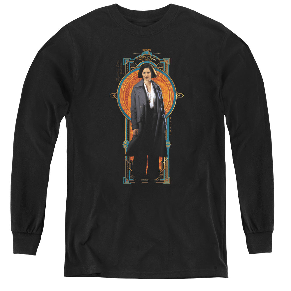 Fantastic Beasts Porpentina Goldstein Long Sleeve Kids Youth T Shirt Black Officially Licensed