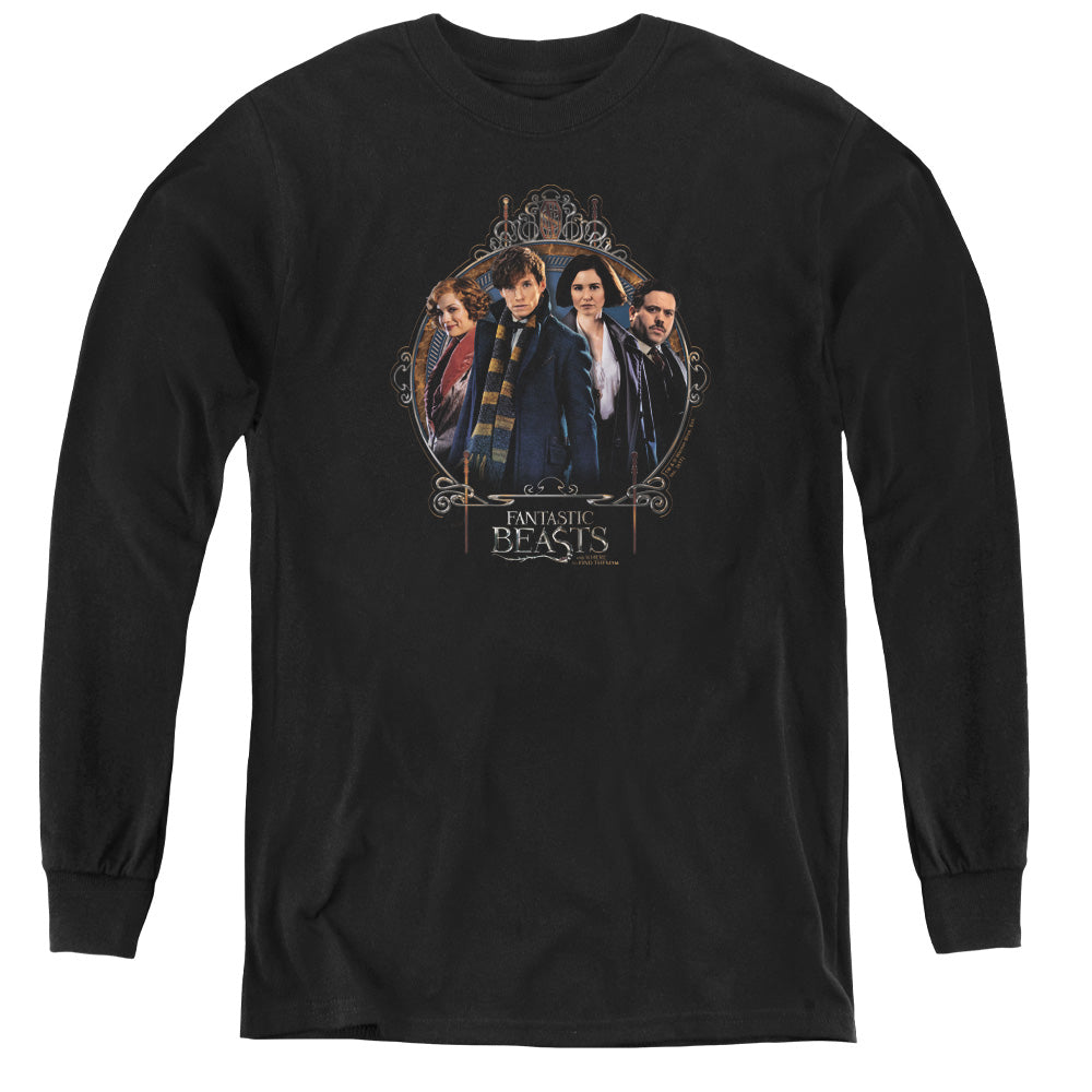 Fantastic Beasts Group Portrait Long Sleeve Kids Youth T Shirt Black Officially Licensed