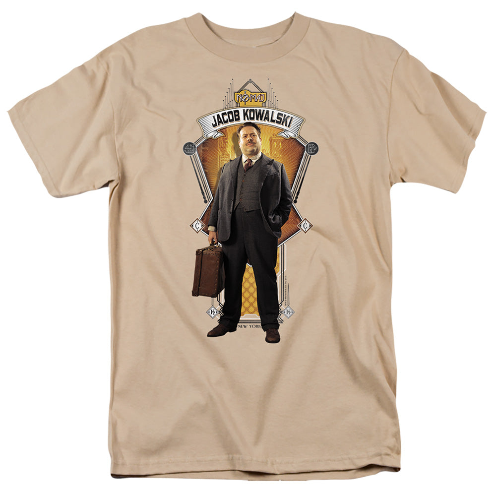 Fantastic Beasts Jacob Kowalski Mens T Shirt Sand Officially Licensed