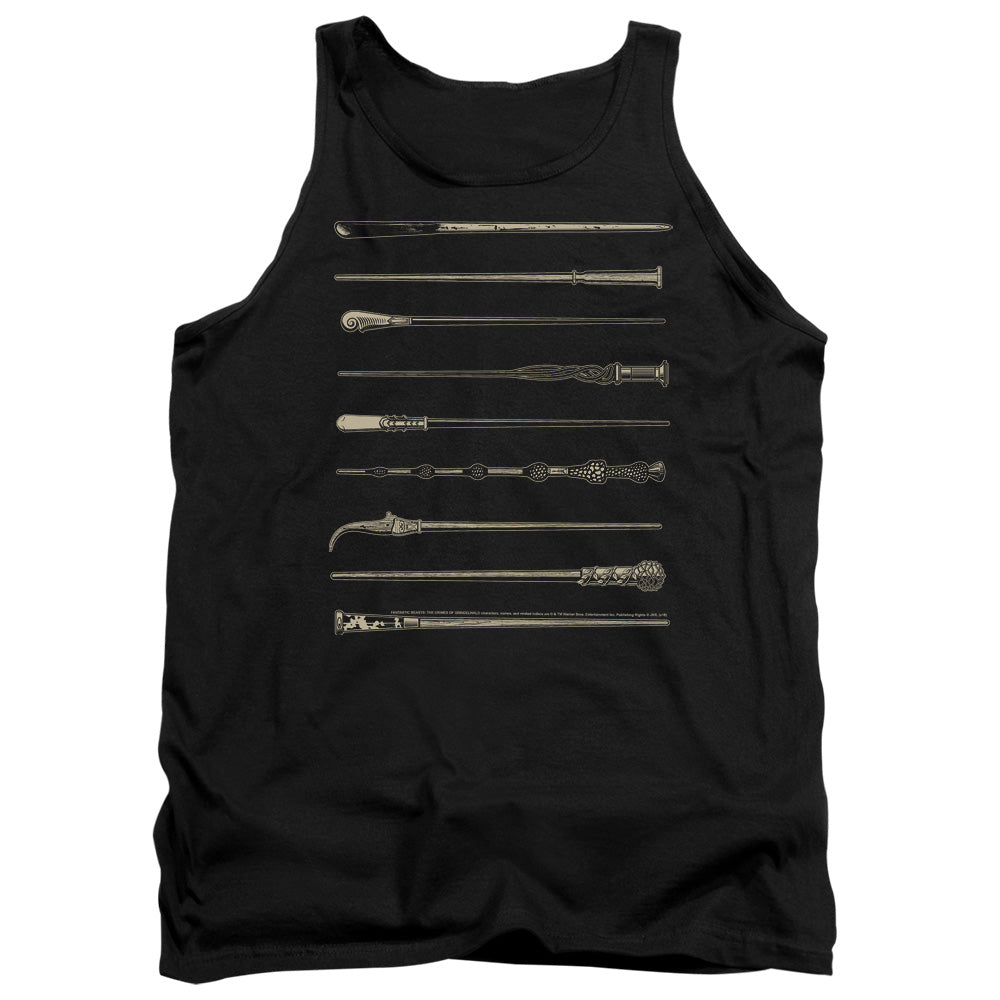 Fantastic Beasts 2 Wands Mens Tank Top Shirt Black Officially Licensed